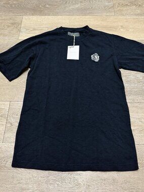 Desmond And Dempsey Embroidered Tee Cotton Tiger Shirt Size Small NWT Black